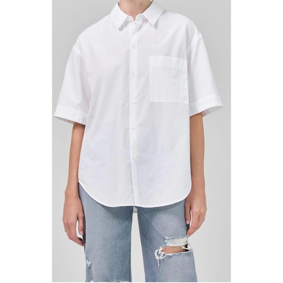 NWOT Citizens of Humanity Luisa Camp Shirt White Small - Picture 1 of 4